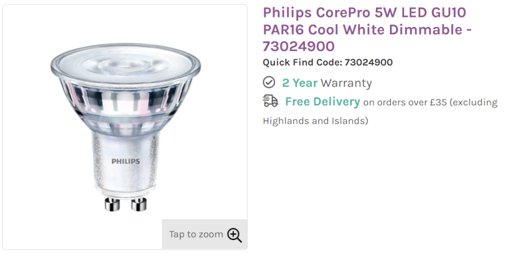 Philips CorePro 5W compatible with Shelly Dimmer 2